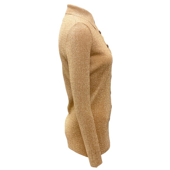 GUCCI GOLD METALLIC LUREX KNIT TOP - Picture 2 of 4